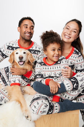 Granatowe Białe Wzorzyste Piżamy Z Długimi Rękawami